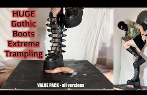 Demonia Boots Stomp out your Cum: **** Ballbusting Bootjob under my HUGE Platform Boots **VALUE PACK - all versions in 1 video**