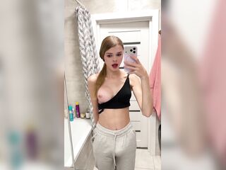 cute teen shemale teasing u with her giant bulge