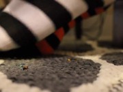Unaware Goth Giantess Socks Crush