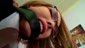 Blonde Secretary Bent Over Desk for Intense Office Pounding