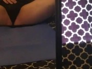 Thong bodysuit, masterbation