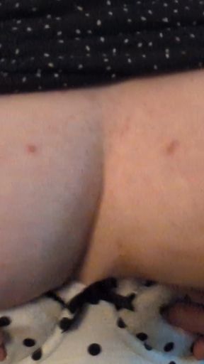 Fat amab NB plays with her titties in bra   Clip 1