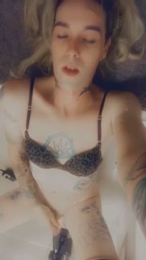 Trans babe Feminized and fucked in sexy lingerie missionary style