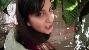 Romanian babe gets huge cock in the ass in public