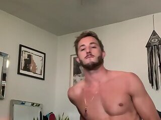 Lucas Frost playing with his cock