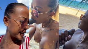 sextape defi en guadeloupe avec une bonne queue black sur la plage en...
