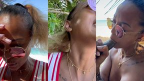 sextape defi en guadeloupe avec une bonne queue black sur la plage en...