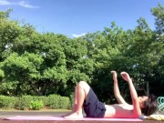 A Korean Japanese student who masturbates with a mattress in the park!【Big dick】【Techno break】