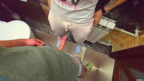 Unknown guy spunk in my thongs at diner restroom