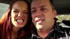 Horny redhead chick gets a warm load on her natural tits