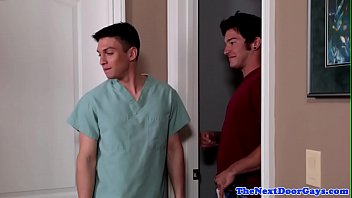 Athletic male nurse riding studs cock