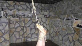 15 Minutes Stress Position Challenge - Semi Suspension by ankles with tied toes for Any Twist - Part 2 wmv SD