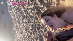 que tal um boquete e depois foder na praia com a loira gostosa? (video completo)