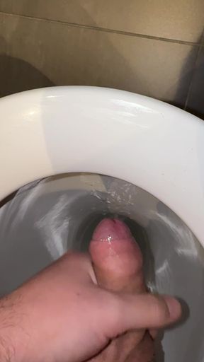 Hyperspermia in the toilet, so many ropes of cum!