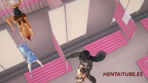 furry yiff hentai - orgy in the shower room - japanese asian manga anime cartoon game porn animation