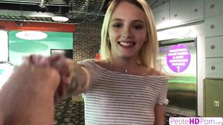 Petite Blonde Cutie Kate Bloom Goes For Carousel Ride Then Rides Cock