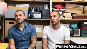 Perps4Sale.com - Handsome muscle guard dominates two inked criminals