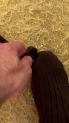 Earl Smile Dark Brown Ribbed Socks Fetish - Bedroom Solo   Clip 3