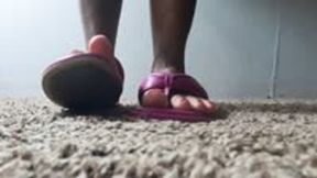 Sandals - Goddess MXDominion Dominates with Every Step: Breaking in Her New Pink Hush Puppy Sandals, stomping, foot fetish, foot domination  1080 smaller