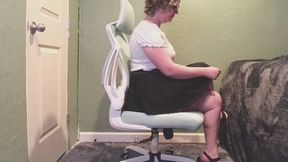 White panty flashes, leg crossing, skirt flutters, upskirt