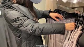 A blow job for dress right in a fitting room