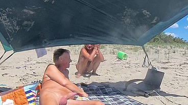 136 minutes, nudist beach sex with Gigi transgender girlfriend and her horny cis man boyfriend