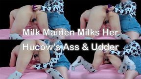 Milk Maiden Milks Her Hucow's Ass And Udder