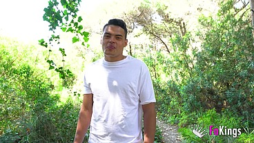A LATIN GODDESS and a stud-wannabe: Korin begs to be fucked outdoors!