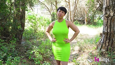 A LATIN GODDESS and a stud-wannabe: Korin begs to be fucked outdoors!