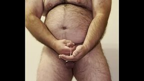 Anal Steve in hot pink thong with ball weights showing off his ass and his ability to eat his own cum!