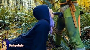 Becky Whyte's sloppy facefuck in the forest