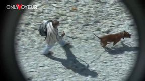 exhibitionist couple has public sex on beach while strangers stare