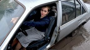 Alina makes wheels spinning in the mud