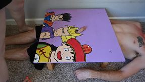 Rhea cock trample on a table (4k)