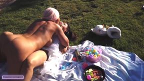 Aubrey Black And Krystal Davis In Easter Egg Laying Naughty Bunnies