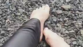 Stepping on the stones and feeling the soles burn