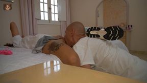 Cleaning a girl's pussy after partying and having sex with other guys