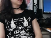 Big dick goth gf blows her load