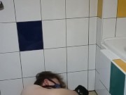 master lets pup play and cum in pup's piss puddle | pup piss part 2