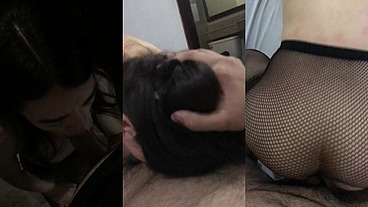 Pareja cachonda tiene sexo duro y apasionado en un hotel sorpresa en POV con medias largas - Amateur Nora Milf - Andy Z 94