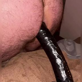 Massive black dildo splitting my ass open causing me to moan and groan in shear delight and pleasure