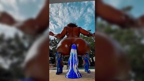 It's warm outside so it's time to jump black ass on a massive dildo