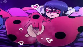 Miraculous Ladybug: Marinette ass fingering while moaning with pleasure