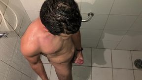 hot guy caught jerking at shower till cum - vincent and vitor