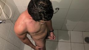 hot guy caught jerking at shower till cum - vincent and vitor