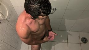 hot guy caught jerking at shower till cum - vincent and vitor