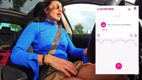 A friend of mine is filming me while I drive and a fan controls my lovense vibrator remotely