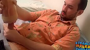 Straight Amateur Masturbates And Jizzes