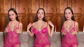 Social Media Creator @DiBunny @Showing Boobs and #Brunette #Sexy #Natural Big Tits clips porn film | Tik.Porn