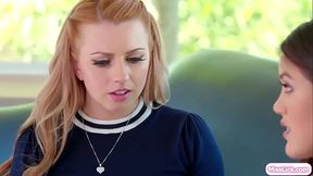 Blonde teacher facesit her asian student